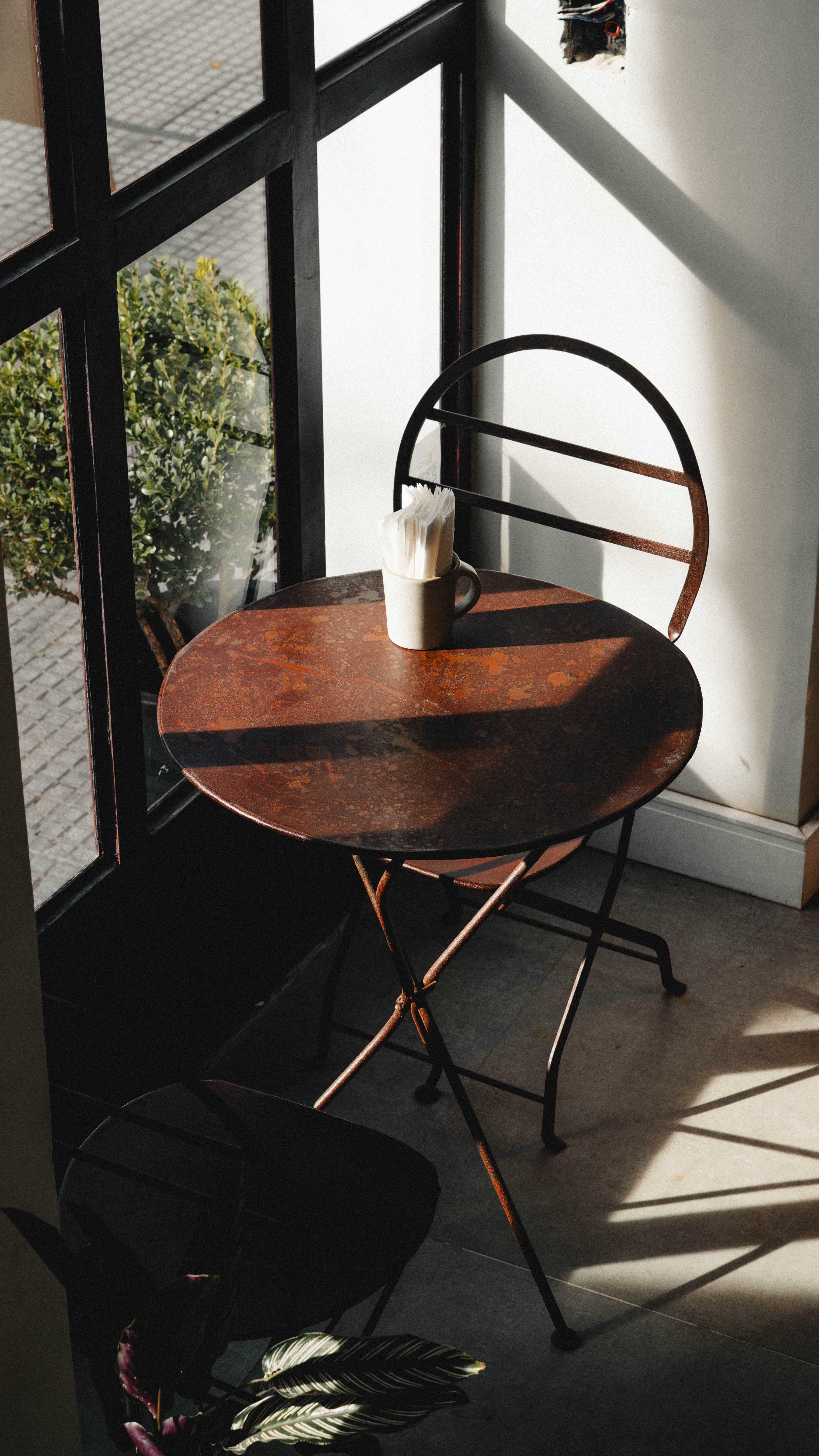 Bistro table by the window